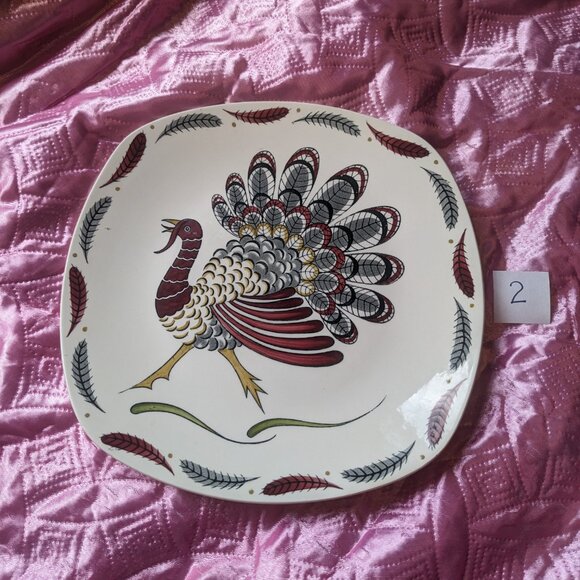 Hand painted turkey plates. - Picture 9 of 12